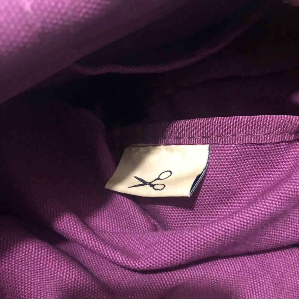 Purchase Canvas Tote Bag 12”Wx6”Wx13”H Floral Print High Capacity Pockets Maroon - Picture 9 of 9